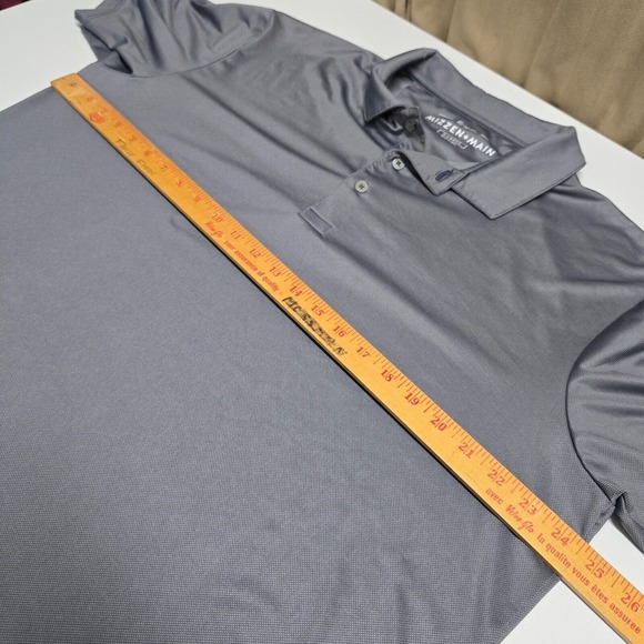 Mizzen+Main Mens‎ Performance Polo Shirt XL Gray Short Sleeve Golf Stretch - Picture 9 of 11